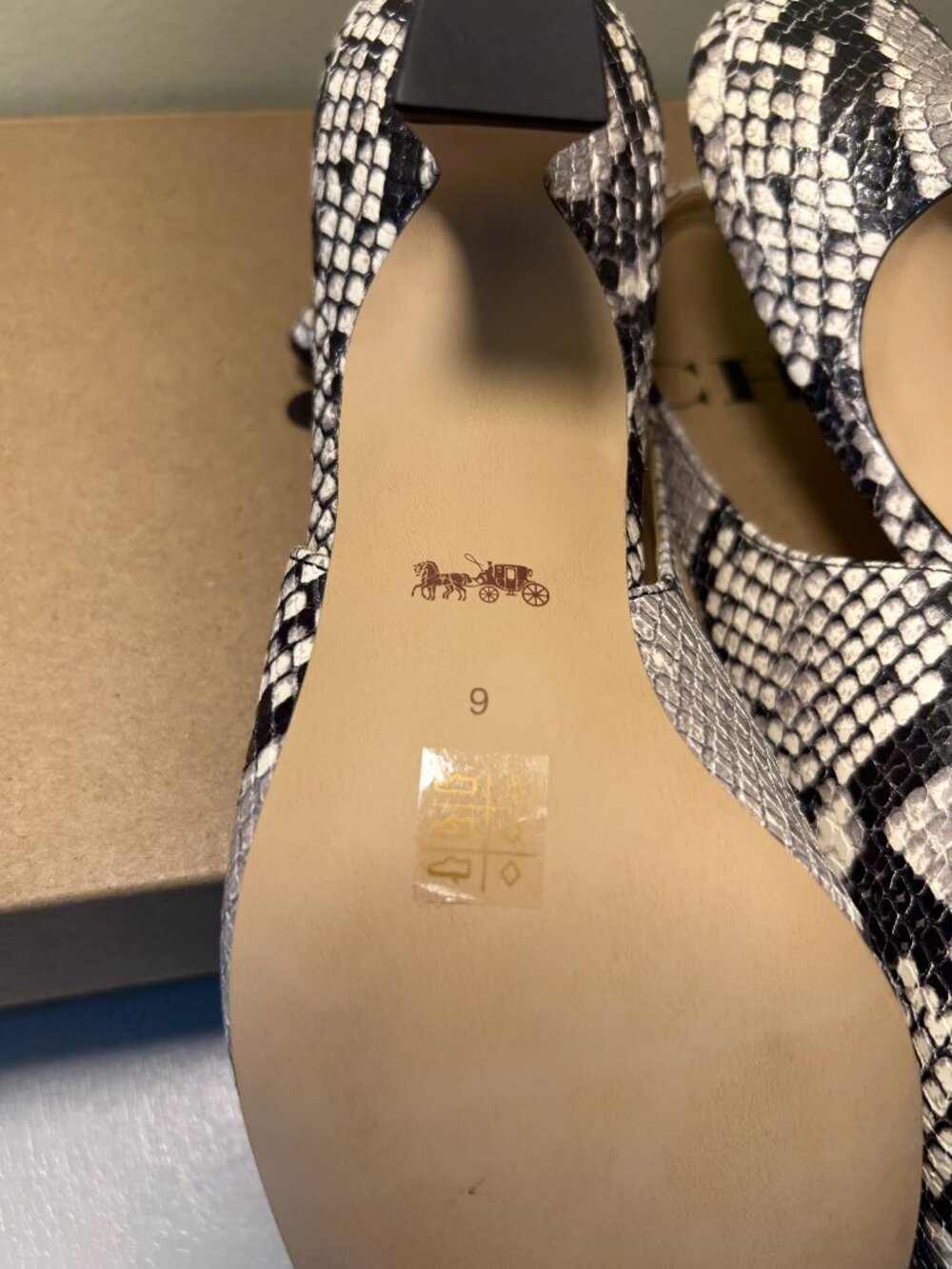 Coach Women's Slingback Heel With Snake Print - Picture 12 of 14